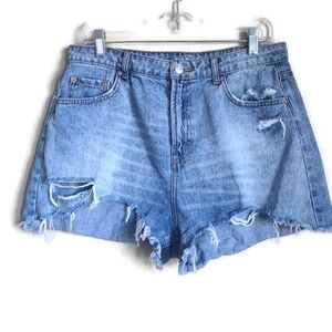 Wild Fable Blue High-Waisted Distressed Jean Shorts